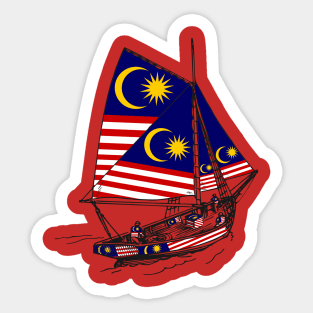 Support Malaysia Stand with Malaysian Ship - Galleon Ship Malaysian Pride Sticker